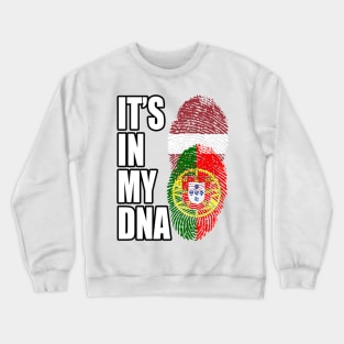 Latvian And Portuguese Mix Heritage DNA Flag Crewneck Sweatshirt